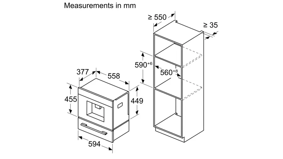 Neff CL4TT11G0 Built-In Fully Automatic Coffee Machine, Graphite Grey
