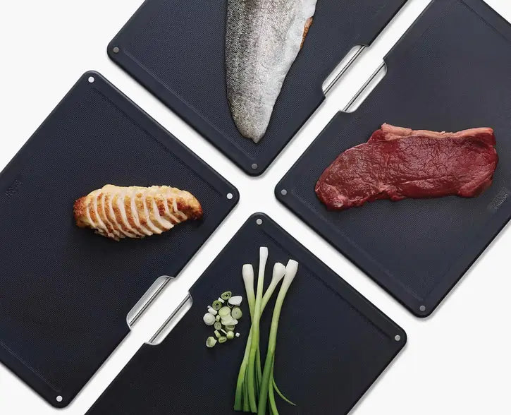 Joseph Joseph 60172 Folio Steel 4-Piece Chopping Board Set With Rose Gold Stainless-Steel Case