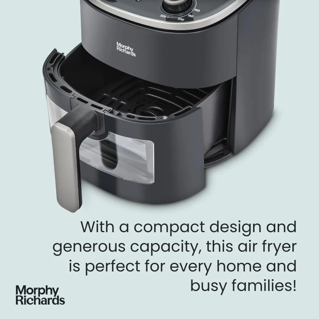Morphy Richards 480007 4 Litre Manual Air Fryer With Viewing WIndow, Black
