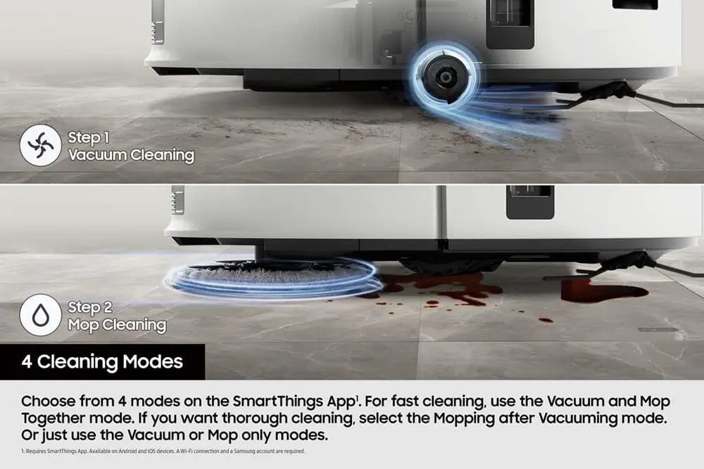 Samsung VR7MD96514G/EU Bespoke Jet Bot Combo 3-in-1 Cleaning with Steam, Satin Grey