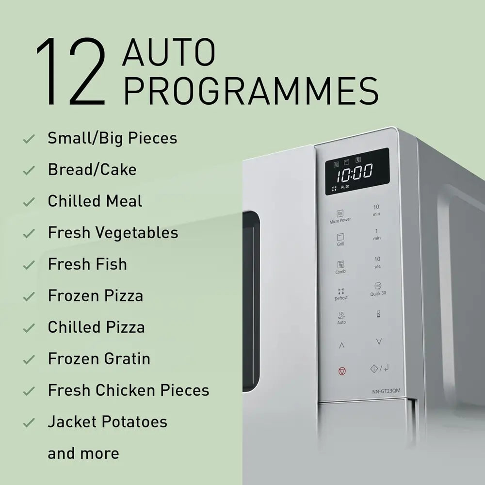 Panasonic NNGT23QMBPQ 800W 20 Litre Microwave Oven With Grill, Silver