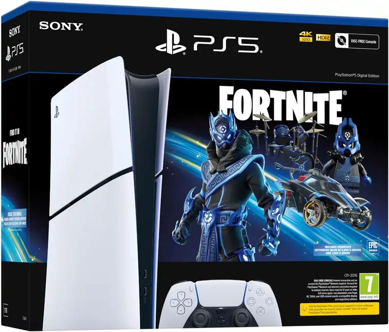 Sony PlayStation 5 PS5 Digital Console With 1 Dual Sense Controller, Fortnite Cobalt Star Edition