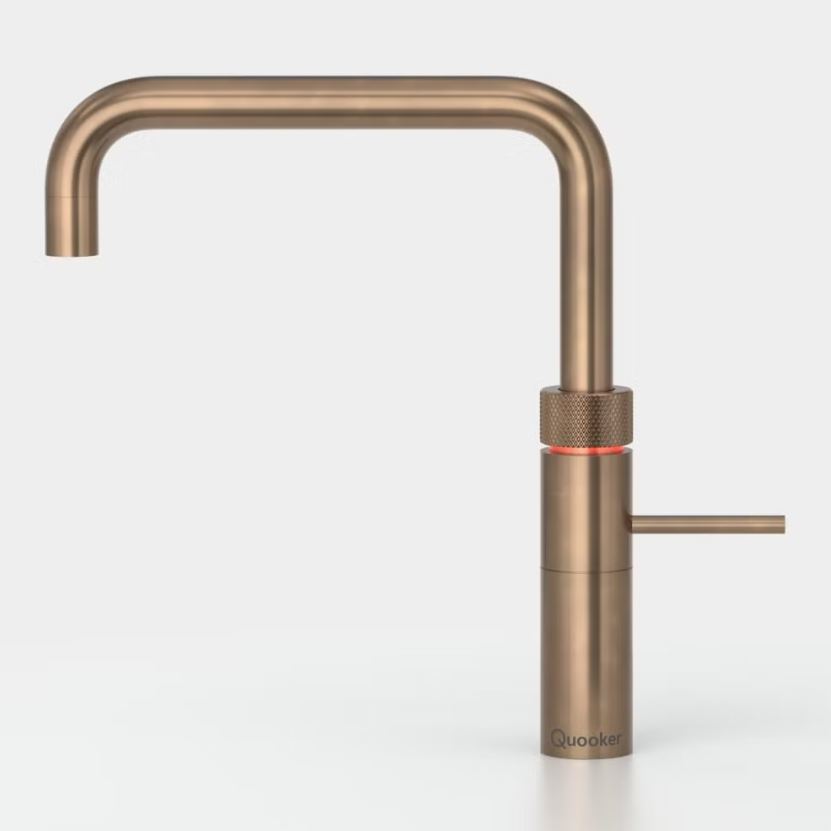 Quooker Fusion Square PRO7 Patinated Brass 3 in 1 Boiling Water Tap with 7 Liters Tank | Atlantic Electrics