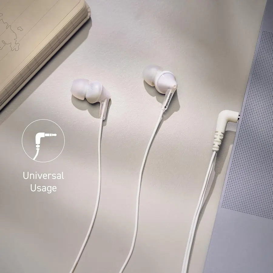 Panasonic RPHJE125EW Ergofit In-Ear Stereo Earphones, White