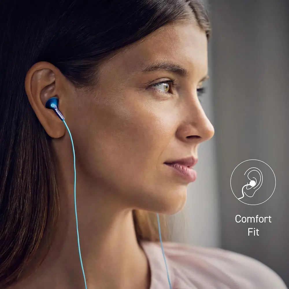 Panasonic RPHJE125EA Ergofit In-Ear Stereo Earphones, Blue