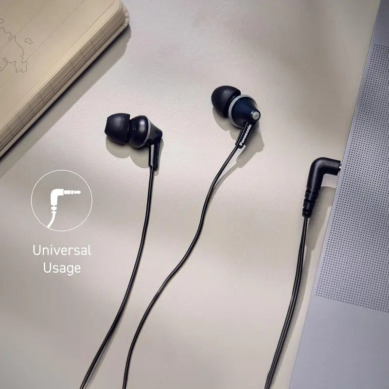 Panasonic RPHJE125EK Ergofit In-Ear Stereo Earphones, Black