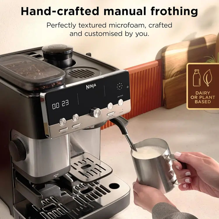 Ninja ES301UK Luxe Café MINI Espresso Coffee Machine, Black/Silver