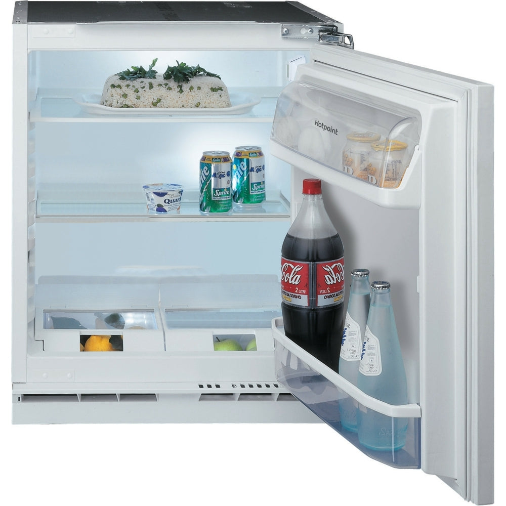 Hotpoint HBUL011.UK Built-Under Larder Fridge, Fixed Hinge, Stainless Steel, E Rated