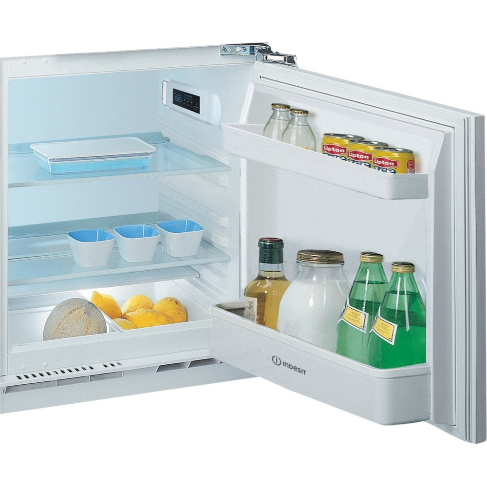 Indesit INBUL011.UK Built-Under Larder Fridge, Fixed Hinge, Stainless Steel, E Rated