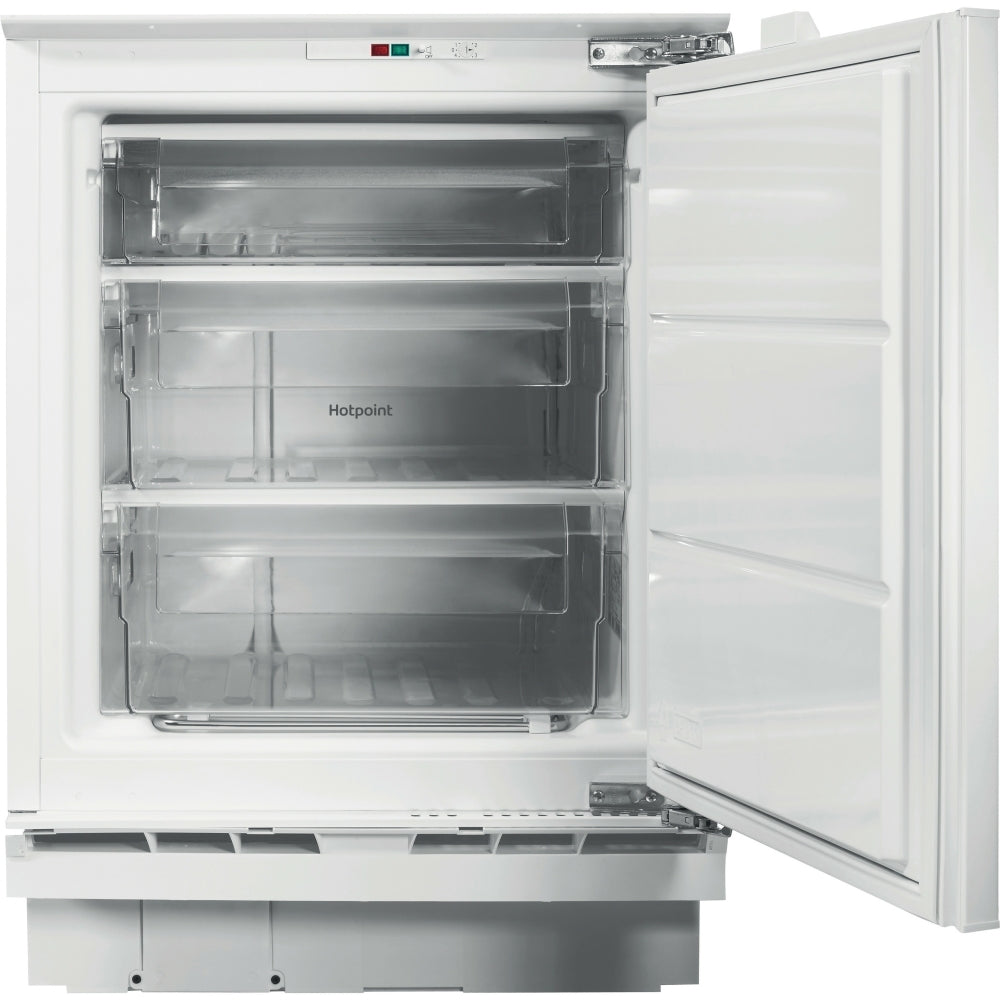 Hotpoint HBUFZ011.UK Low Frost Built-Under Freezer, Fixed Hinge, White, E Rated