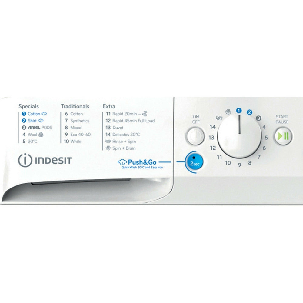 Indesit BWE81496X WV UK Washing Machine, 8kg, 1400 Spin, White, A Rated