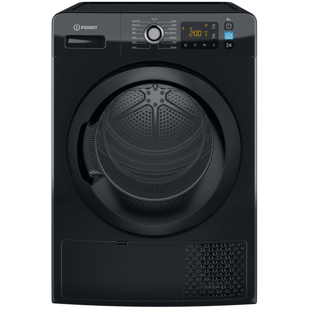 Indesit YTM1182BXUK Heat Pump Tumble Dryer, 8kg, Black