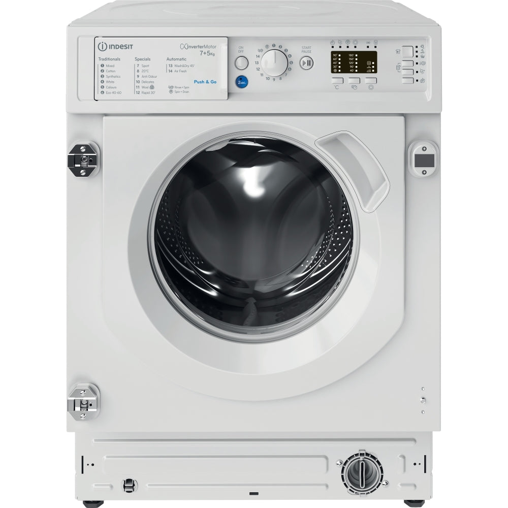 Indesit BIWDIL75148UK 7kg/5kg 1400 Spin Integrated Washer Dryer, White
