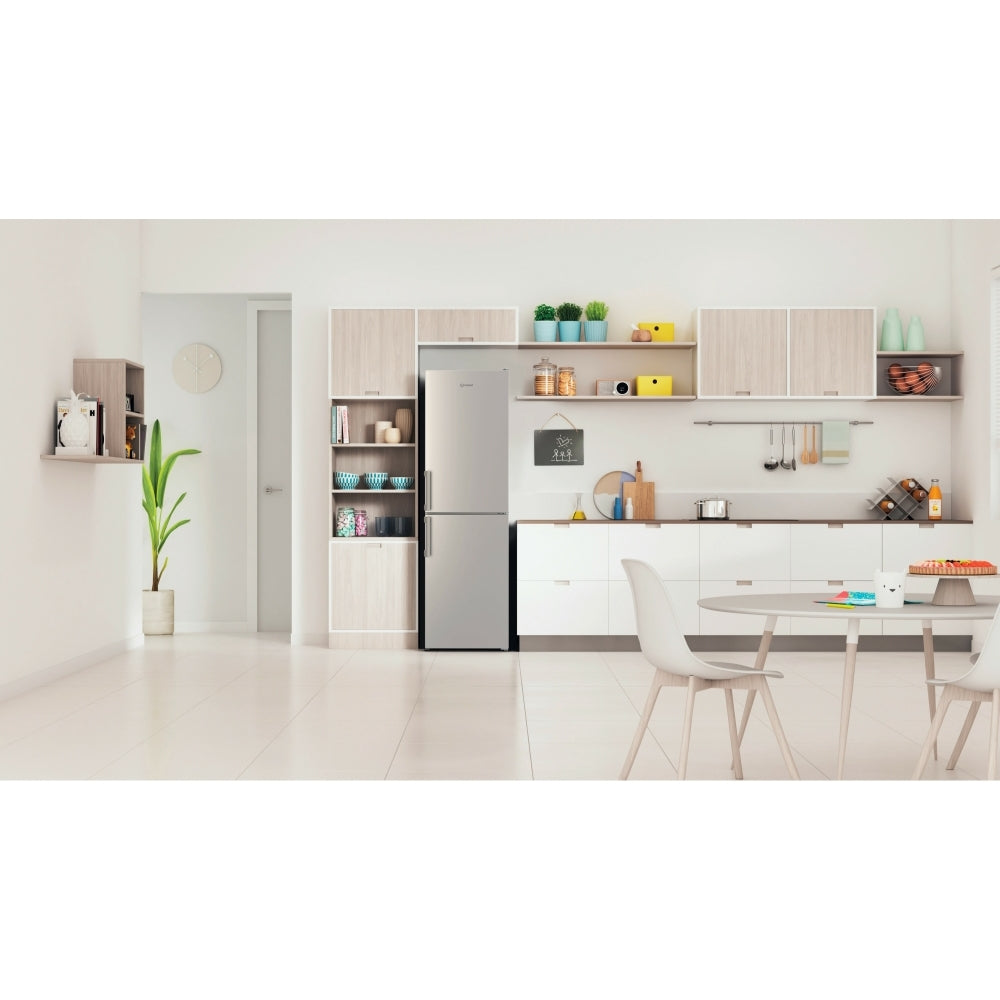 Indesit IB55732SUK Low Frost 287L Fridge Freezer, 50/50, Silver, E Rated