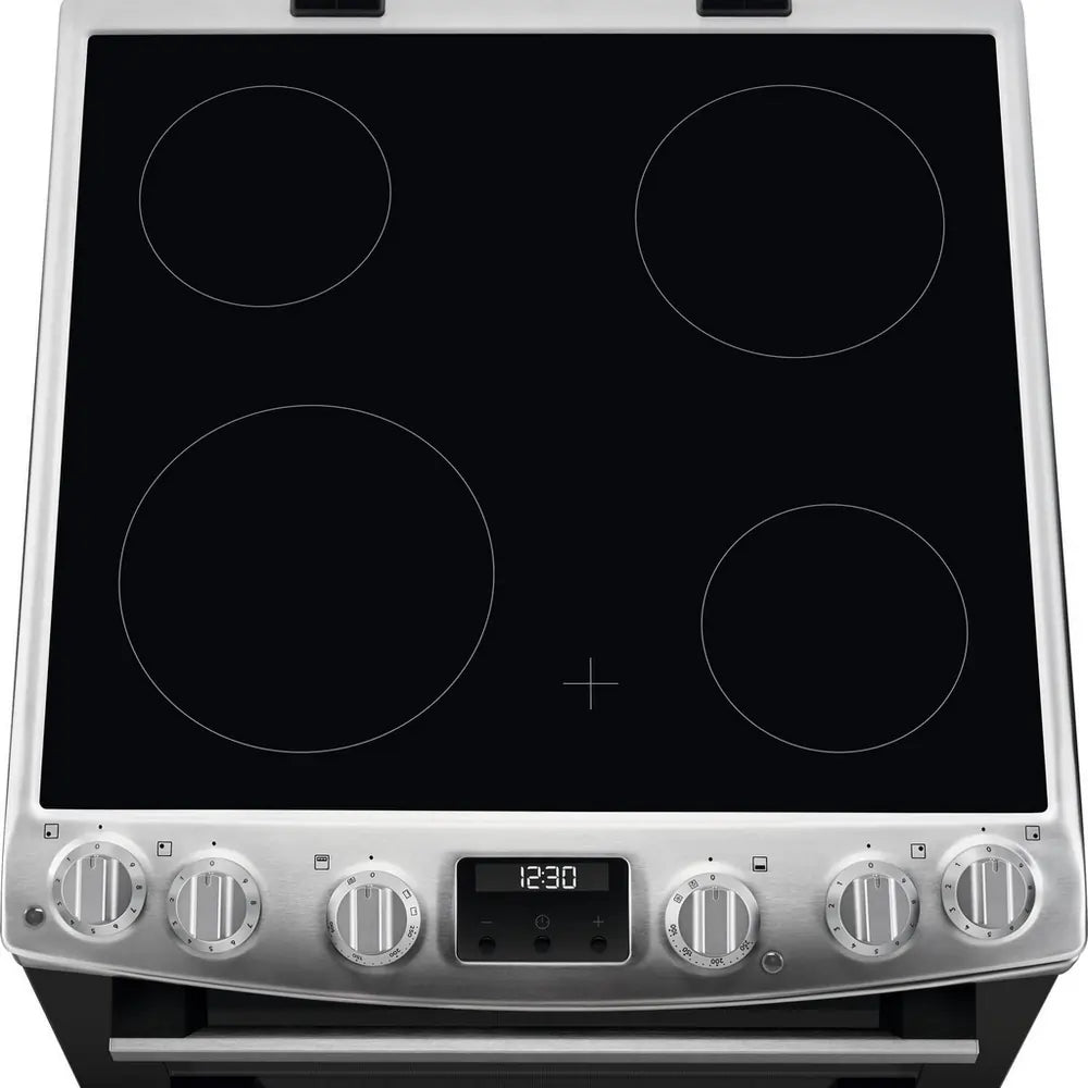 AEG CCX6530ACM 60cm Double Oven Electric Cooker with Ceramic Hob, Stainless Steel