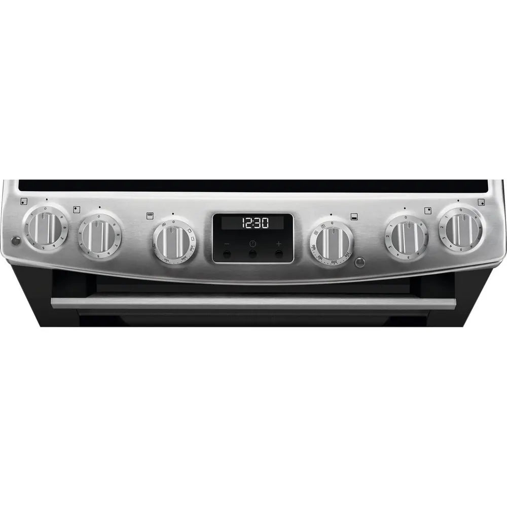 AEG CCX6530ACM 60cm Double Oven Electric Cooker with Ceramic Hob, Stainless Steel