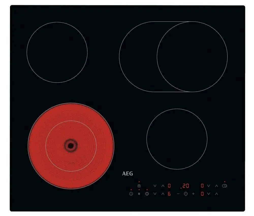 AEG HRX64360CB 59cm 4 Zone Ceramic Hob, Black