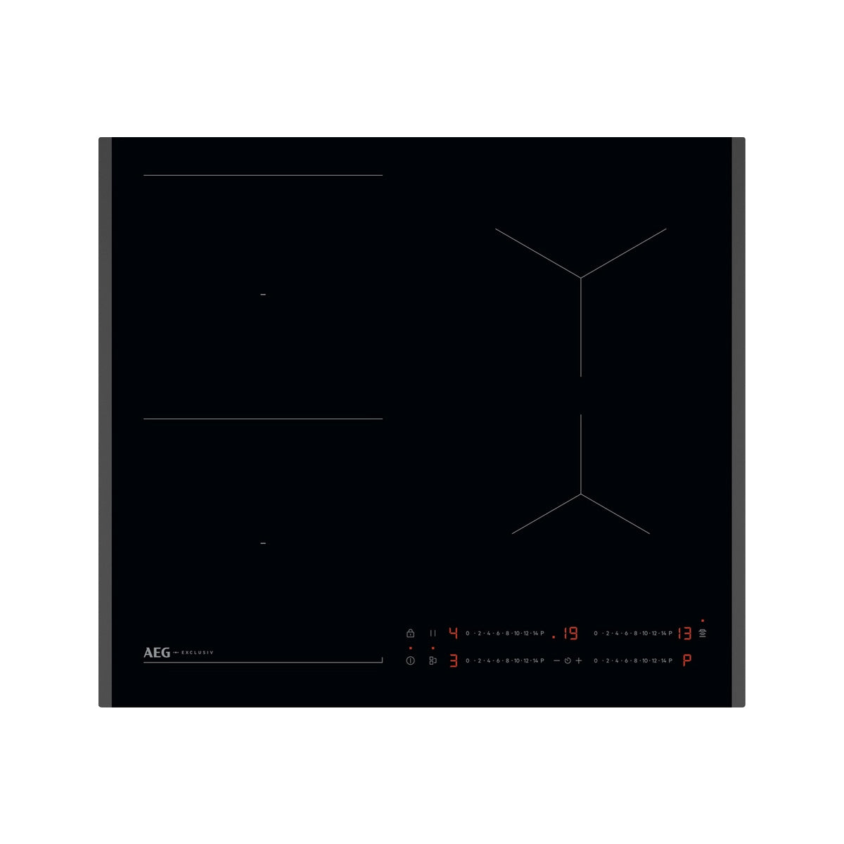AEG SO64IB00FB Exclusiv Line Induction Hob, 4 Zones, 59cm Wide - Black