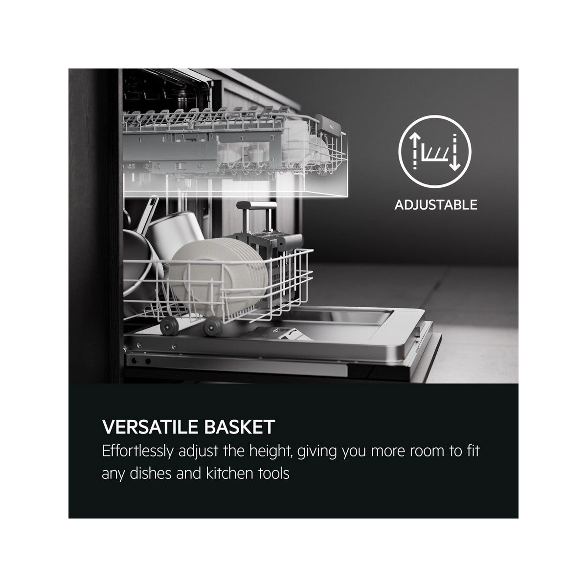 AEG GI5200C2SU Exclusiv Line Integrated Dishwasher, 14 Place Settings, 59.6cm Wide - Stainless Steel Interior
