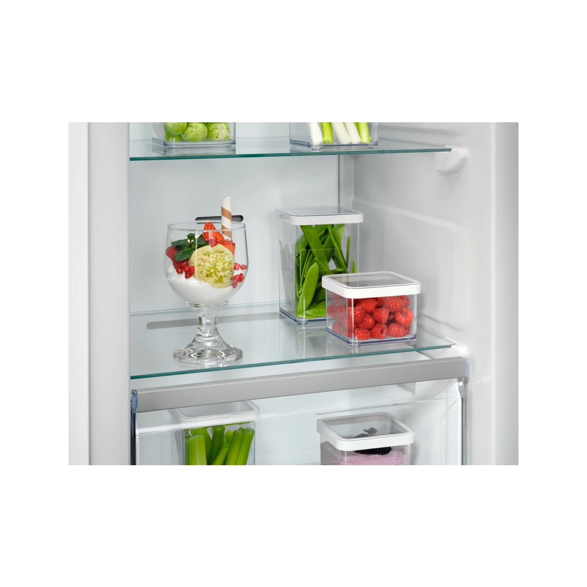 AEG NAB7N181EC Fully Integrated Upright No Frost Freezer, 204 Litre, 55.7cm Wide - Fixed Hinge