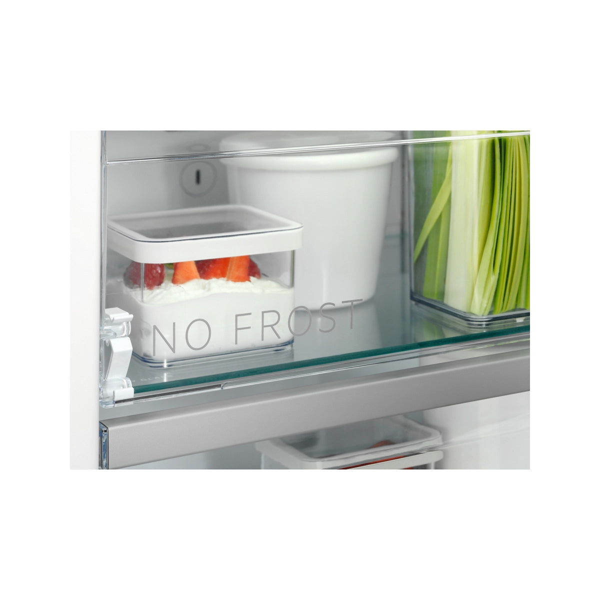 AEG NAB7N181EC Fully Integrated Upright No Frost Freezer, 204 Litre, 55.7cm Wide - Fixed Hinge
