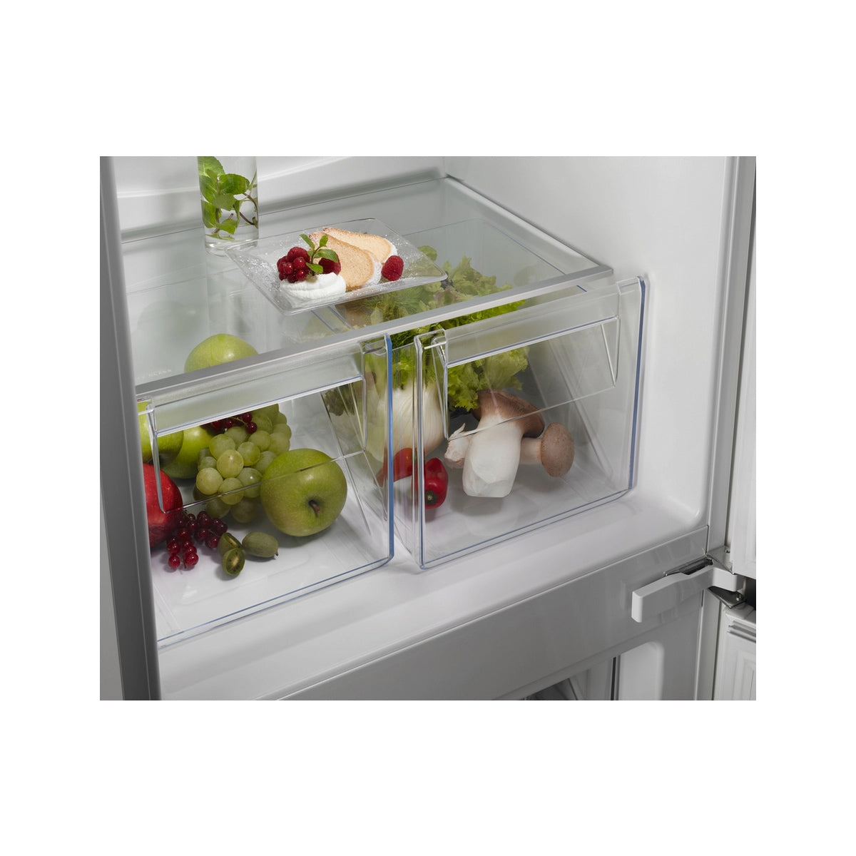 AEG NSC7N18ZES Exclusiv Line 70/30 Built-In Frost Free Fridge Freezer, 54.6cm Wide - Sliding Hinge