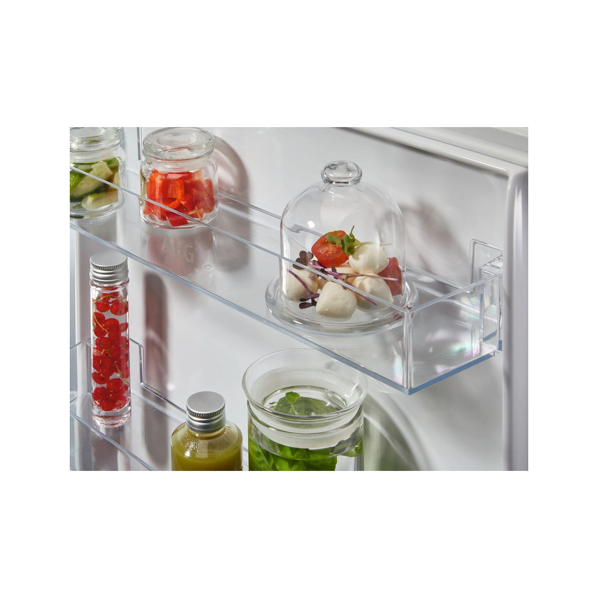 AEG NSC7N18ZES Exclusiv Line 70/30 Built-In Frost Free Fridge Freezer, 54.6cm Wide - Sliding Hinge