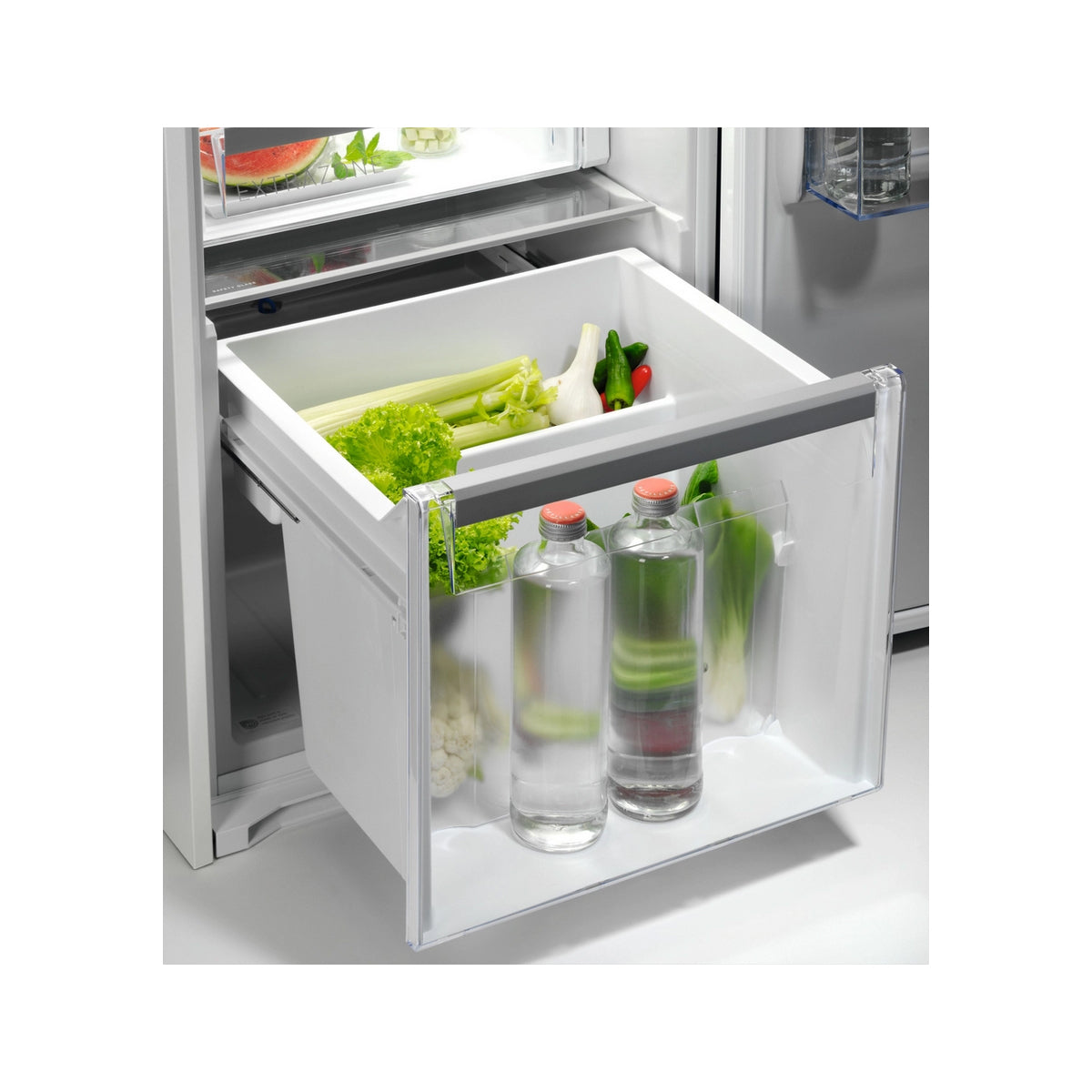 AEG NSK6D181EC Fully Integrated Larder Fridge, 310 Litre, 55.7cm Wide - Fixed Hinge