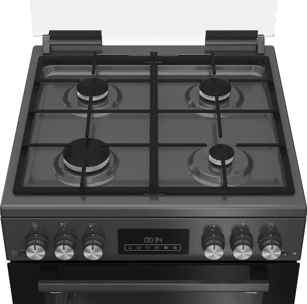 Blomberg GGRN655N 60cm Double Oven Gas Cooker with Gas Hob, Anthracite