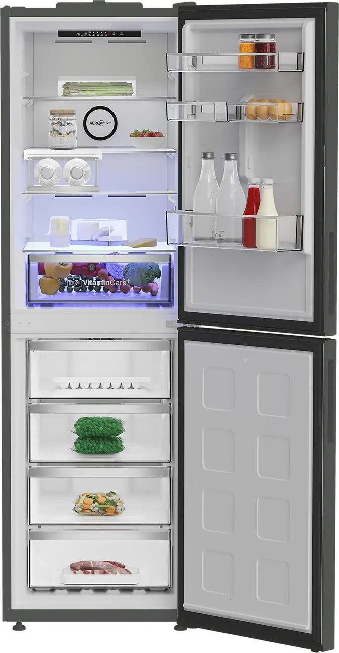 Blomberg VitaminCare+ KND24692VG 59.7cm 50/50 Total No Frost AeroActive Fridge Freezer, Graphite