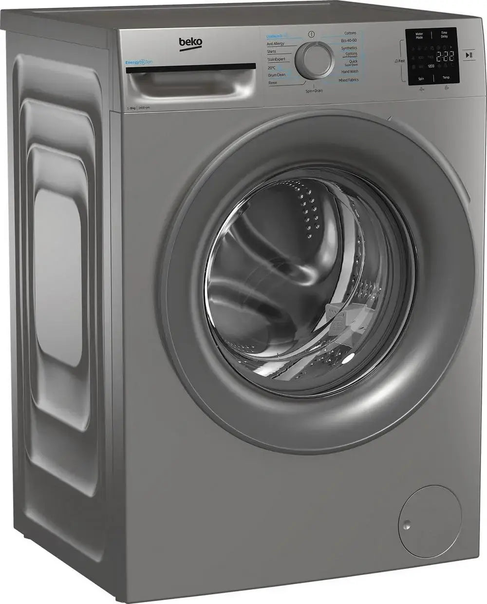 Beko BMN3WT3841S 8kg 1400 Spin EnergySpin Washing Machine, Silver