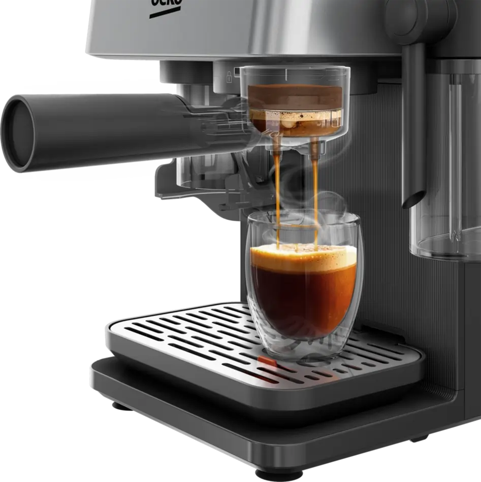 Beko CED7524X Espresso Machine With Integrated Grinder And Milk Cup, Silver