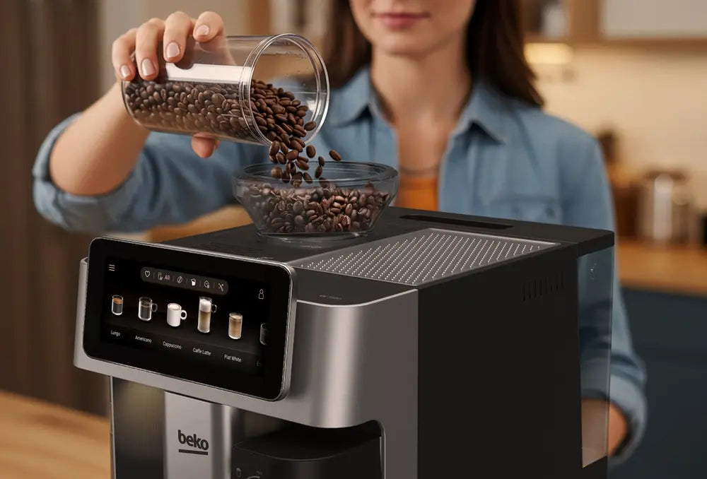 Beko CEG8564X CaffeExperto Series Espresso Machine with Integrated Grinder and Milk Cup, SIlver