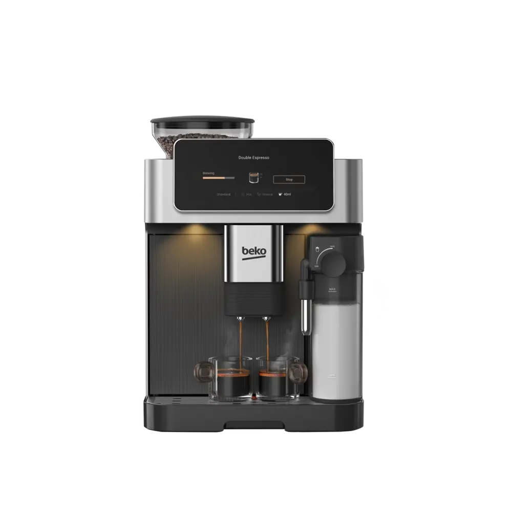 Beko CEG8564X CaffeExperto Series Espresso Machine with Integrated Grinder and Milk Cup, SIlver