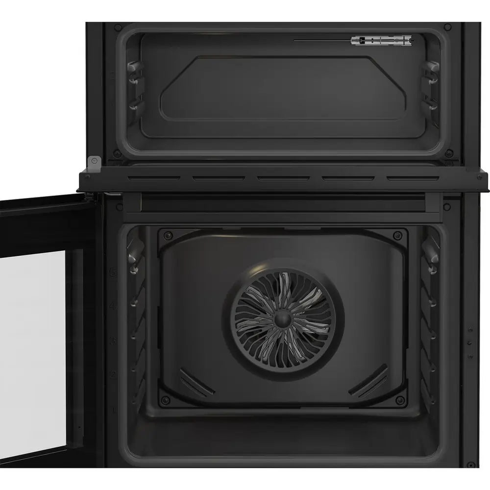 Beko EDC6731K 60cm Double Oven Electric Cooker with Vitroceramic Hob, Black
