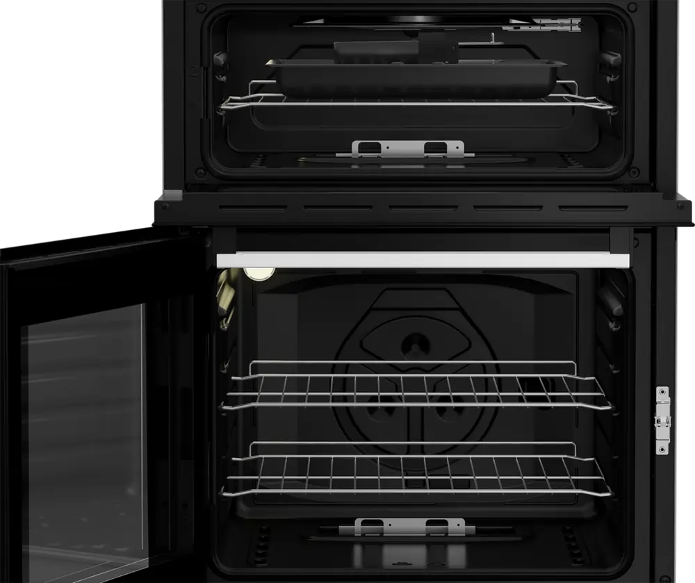 Beko EDG6231W 60cm Twin Cavity Gas Cooker With 4 Burner Gas Hob, White