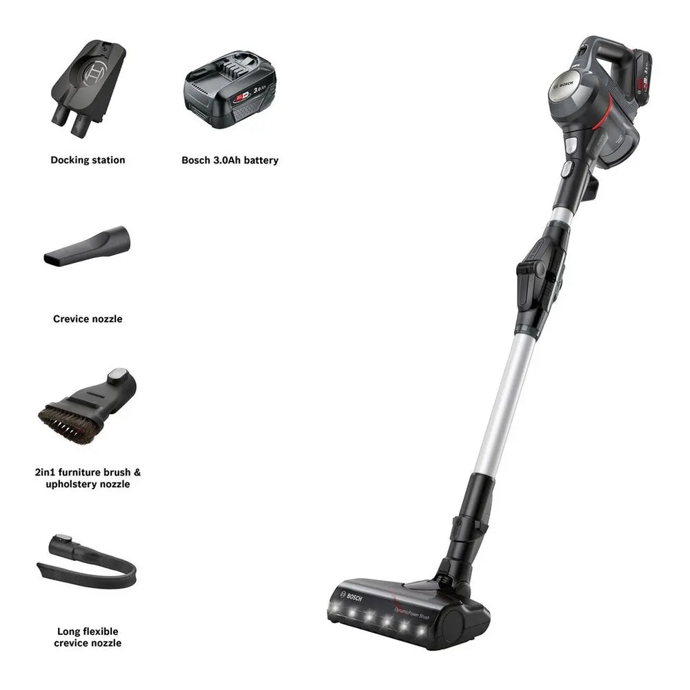 Bosch BCS711GB Unlimited 7 Cordless Vacuum Cleaner With Up To 40 Minutes Run Time, Dark Granite