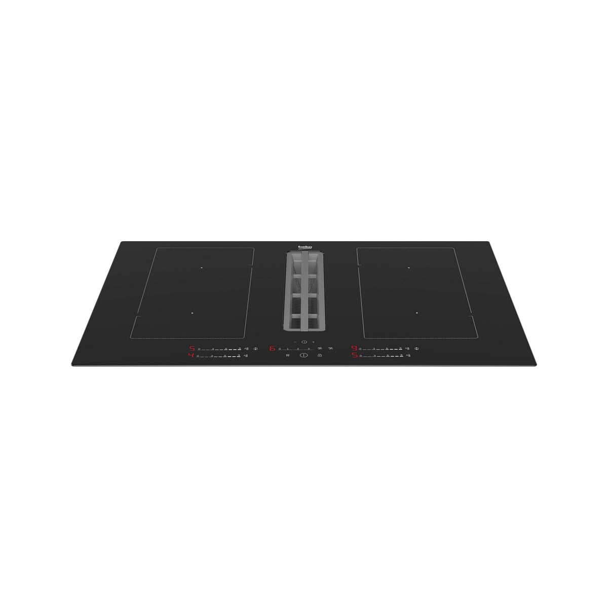 Beko HIXI84700UP Hob Extractor, 4 Zones With 2 FlexiZones, 9 Power Levels, 82cm Wide - Black