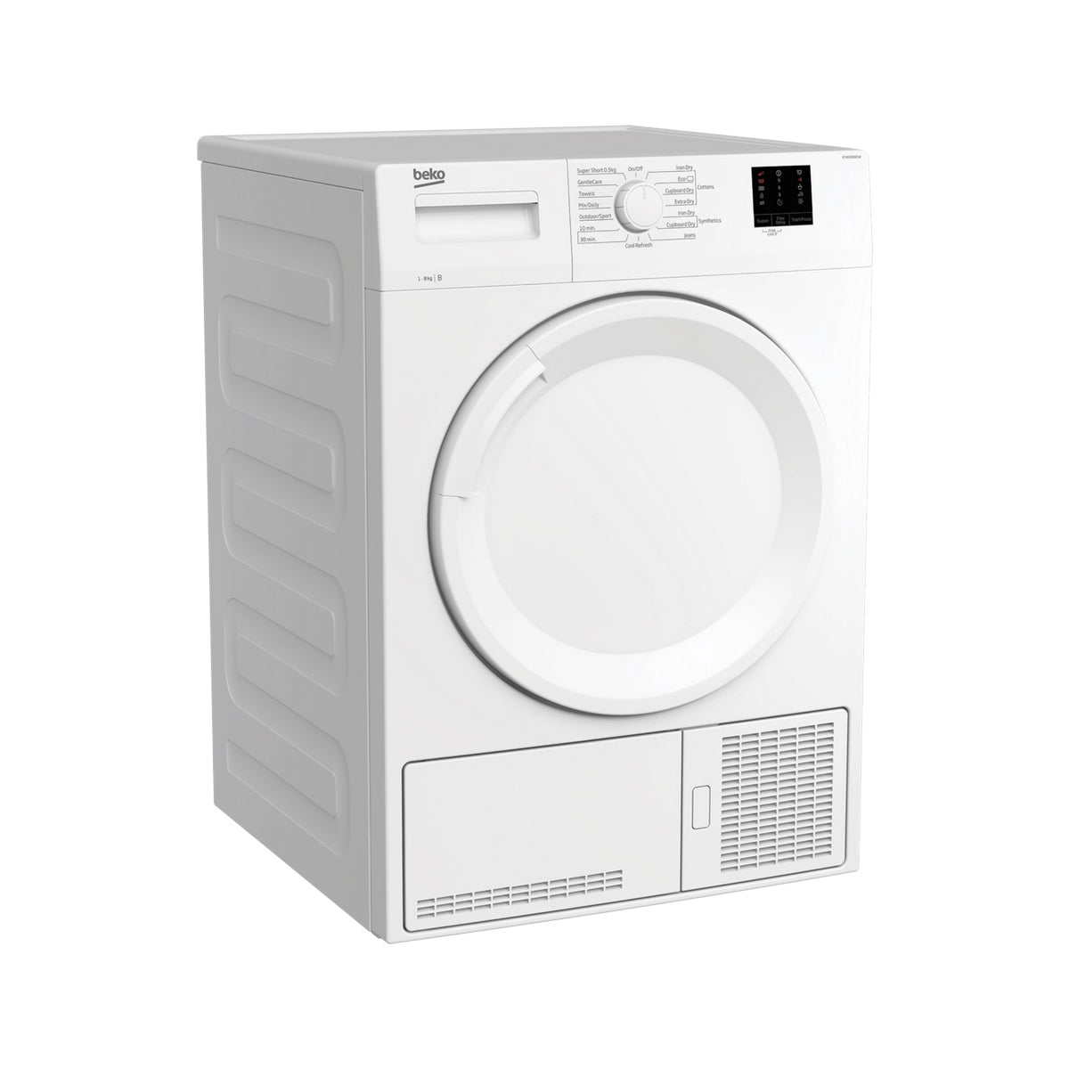 Beko DTKCE80021W 8Kg Freestanding Condenser Tumble Dryer With Sensor Programmes, 59.7cm Wide - White