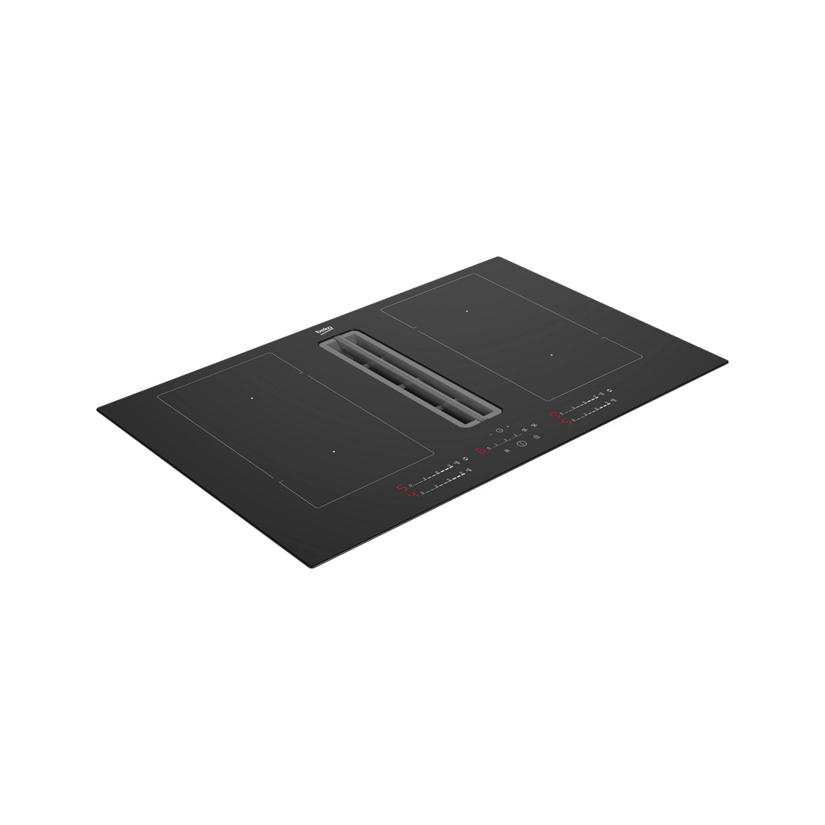 Beko HIXI84700UP Hob Extractor, 4 Zones With 2 FlexiZones, 9 Power Levels, 82cm Wide - Black
