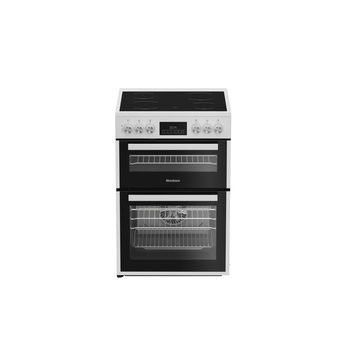 Blomberg HKRN651W Double Oven Electric Cooker With Vitroceramic Hob, 60cm Wide - White