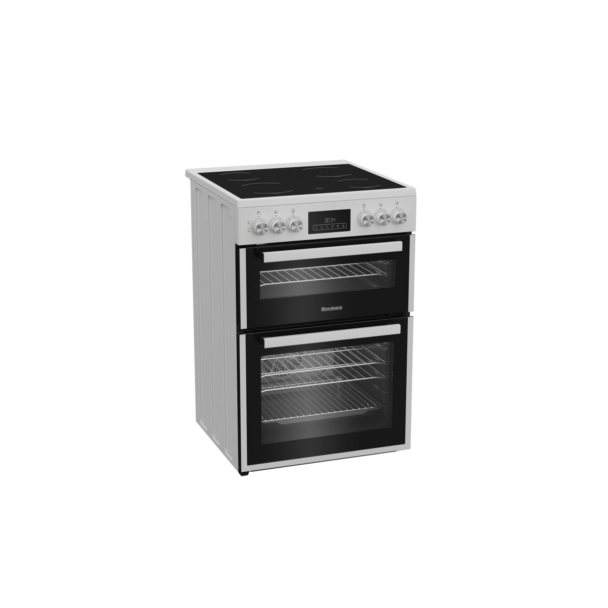 Blomberg HKRN651W Double Oven Electric Cooker With Vitroceramic Hob, 60cm Wide - White