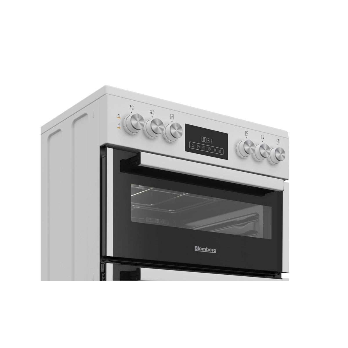 Blomberg HKRN651W Double Oven Electric Cooker With Vitroceramic Hob, 60cm Wide - White