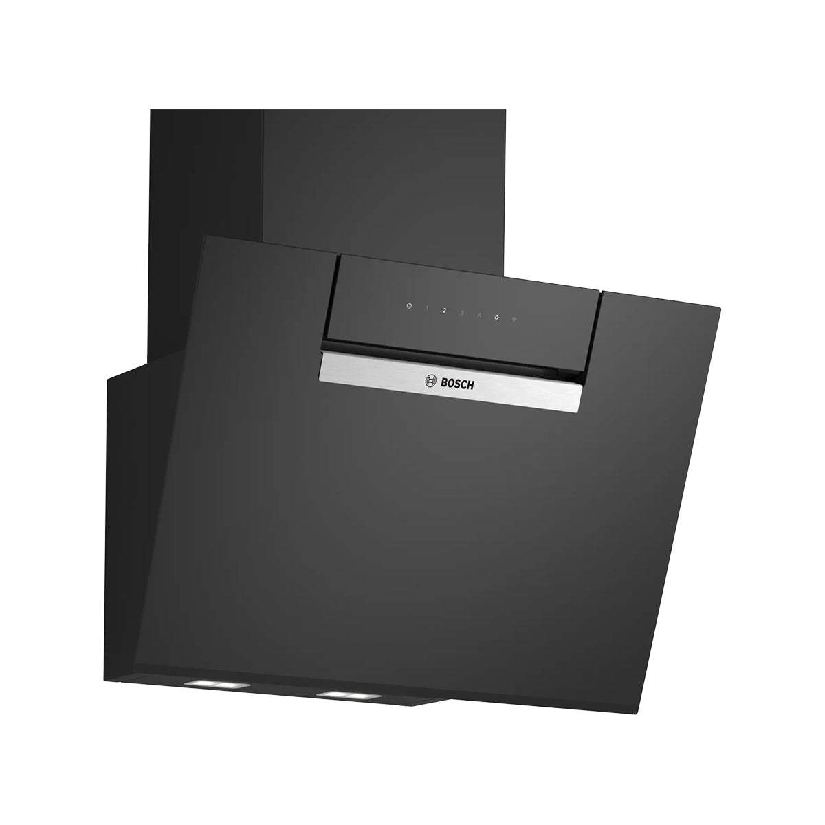 Bosch DWK67FN60B Series 4 Incline Wall-Mounted Cooker Hood, 59cm Wide - Black, Clear Glass Black Printed