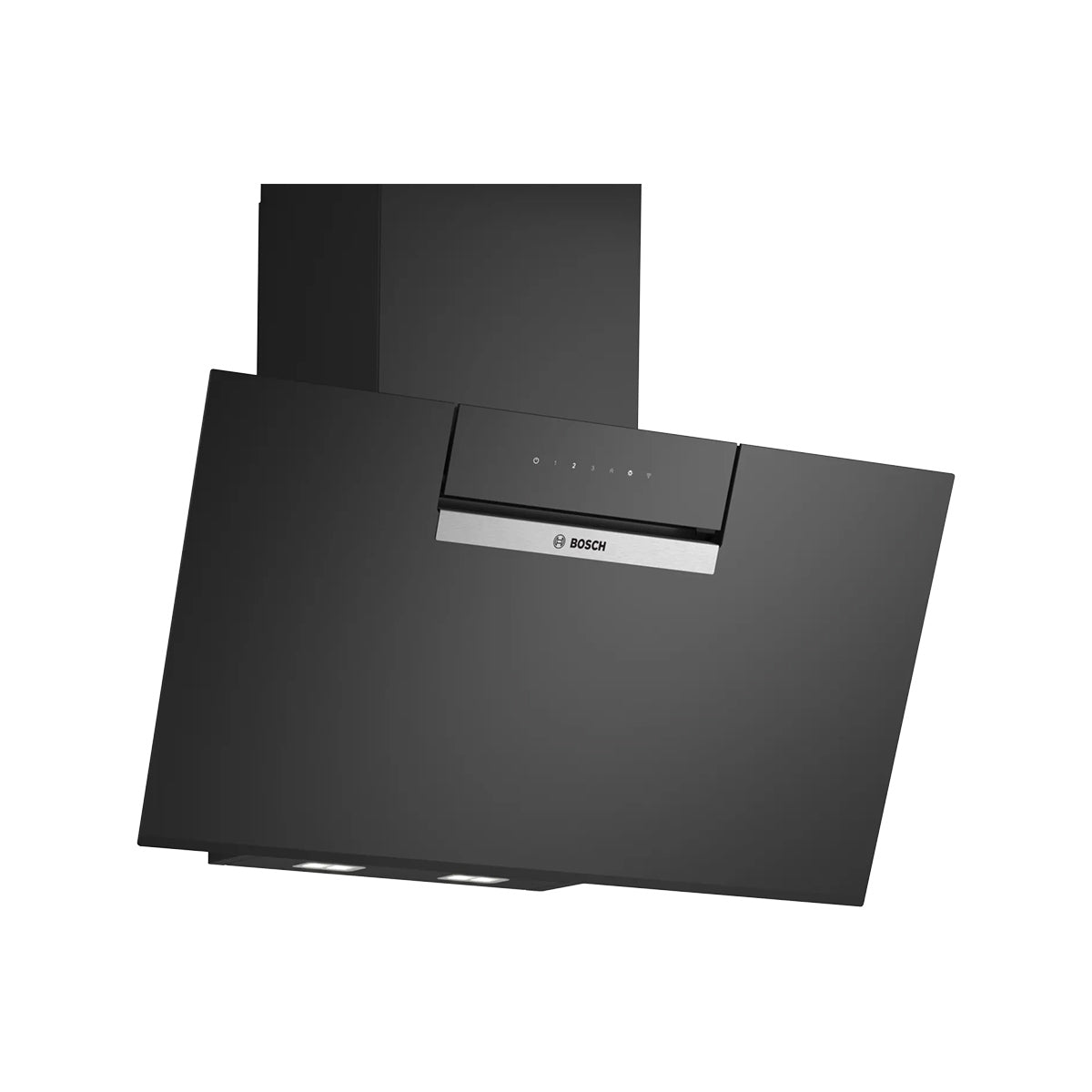 Bosch DWK87FN60B Series 4 Incline Wall-Mounted Cooker Hood, 79cm Wide - Black, Clear Glass Black Printed