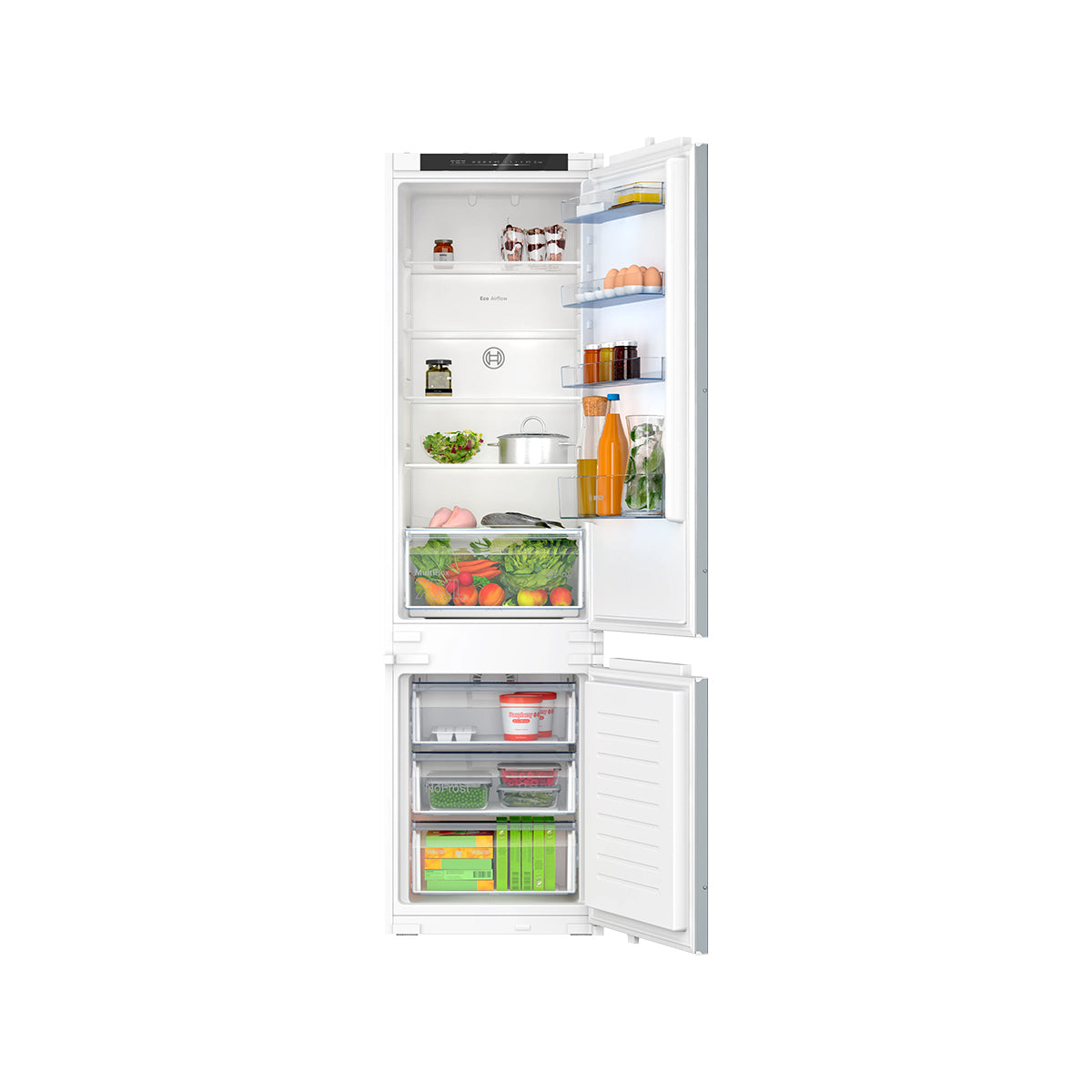 Bosch KIN96NSE0G Series 2 Built-In Fridge Freezer with Freezer at Bottom, 215/75 Litre, 54.1cm Wide - Sliding Hinge