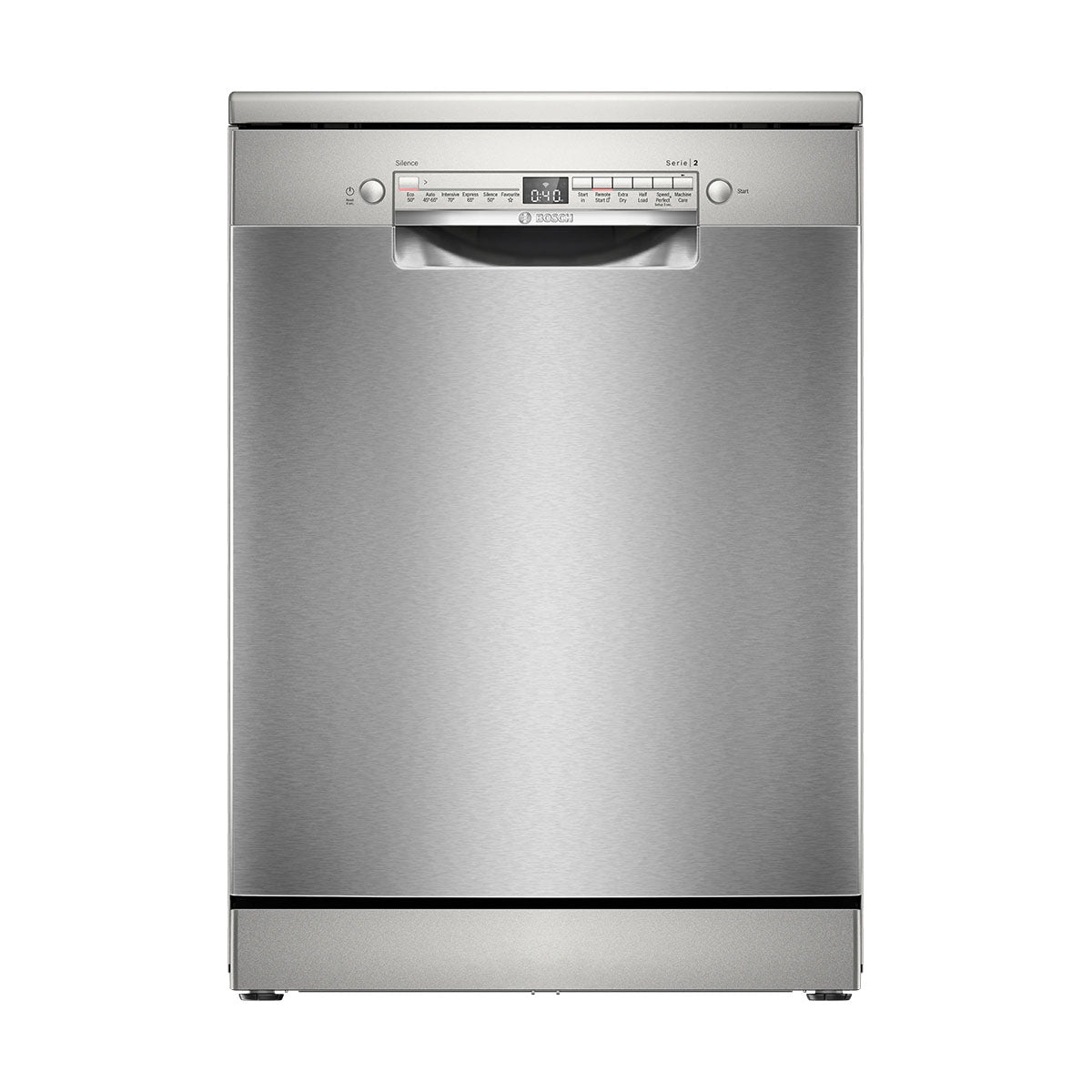 Bosch SMS2HVI06G Series 2 Freestanding Dishwasher, 14 Place Settings, 60cm Wide - Brushed Steel, Anti-Fingerprint