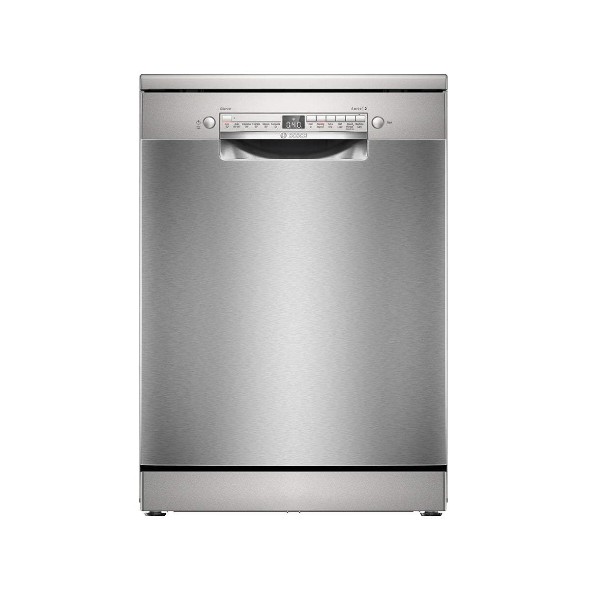 Bosch SMS2HVI67G Series 2 Freestanding Dishwasher, 14 Place Settings, 60cm Wide - Brushed Steel, Anti-Fingerprint