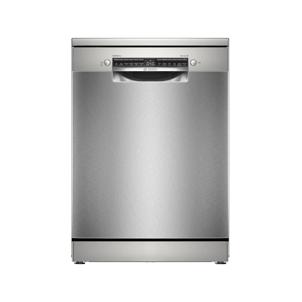 Bosch SMS6ZCI10G Series 6 Freestanding Dishwasher, 14 Place Settings, 60cm Wide - Brushed Steel, Anti-Fingerprint