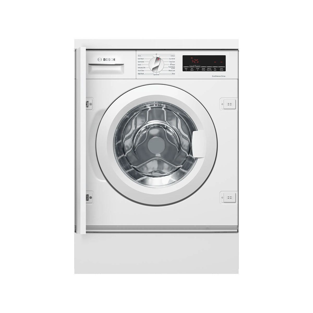 Bosch WIW28502GB Series 8 Built-In Washing Machine, 8Kg, 1400 rpm, Eco Silence Drive, 59.6cm Wide - White